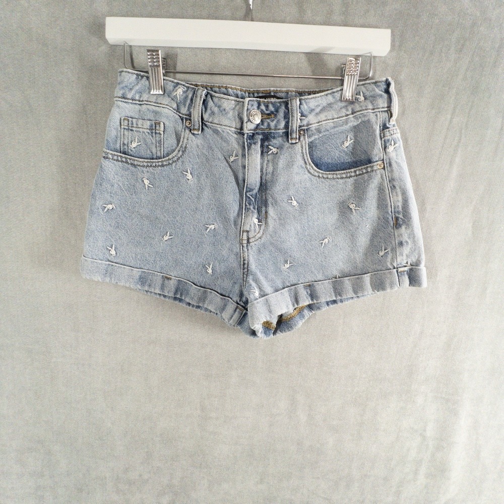 Pacsun Playboy Denim Shorts Women's 27 Bunny Logo‎ Casual Jean Jorts